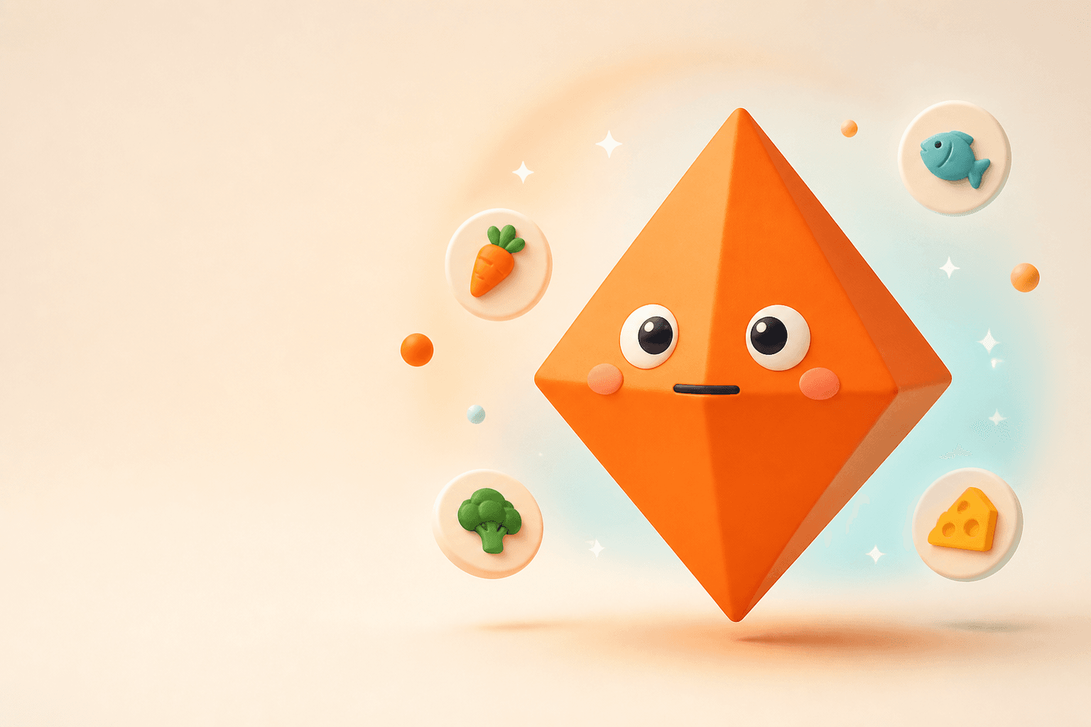 Octa, le compagnon octaèdre orange d’Octa’Cook